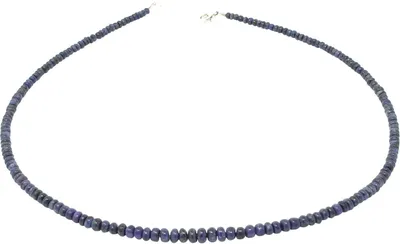 Produktbild von Kette Collier aus Saphir Safir & 925 Silber blau dunkelblau Edelsteinkette Saphirkette für Damen