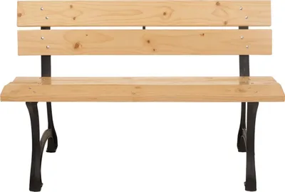 Zdjęcie produktu dla Ławka ogrodowa HWC-O20, ławka parkowa ławka drewniana 2-osobowa, żeliwo drewno sosnowe, 125cm ~ jasnobrązowy