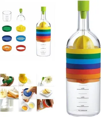 Produktbild von Famanu Küchenflasche 8-in-1 - Multifunktionales Küchengerät - Wurstflaschenform