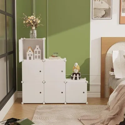 Immagine prodotto di Scaffale modulare Ibenzoa® con ante e sei cubi per un utilizzo versatile