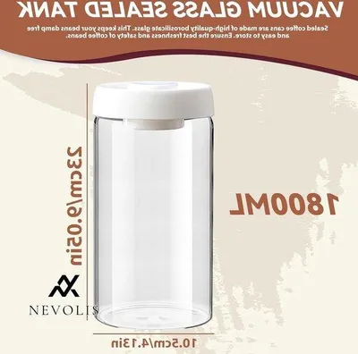 Produktbild von Luftdichte Kaffeebehälter 1800 ml - Behälter mit Deckel für Kaffeebohnen - Vakuumbehälter für Kaffee, Tee, Gewürze.