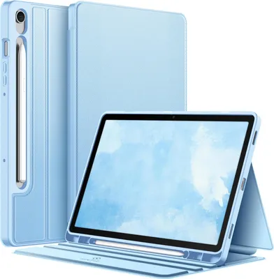 Produktbild von Fintie Hülle für Samsung Galaxy Tab S10 Lite/S10 FE 10.9" 2025/S9 FE 10.9"/S9 11" mit S Pen Halter, Slim TPU Folio Tablet Schutzhülle mit Standfunktion, Hellblau
