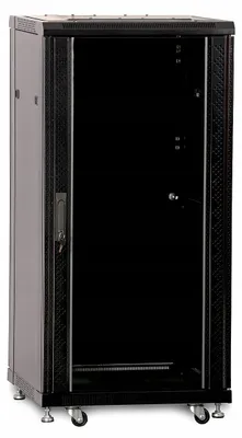 Obrázok produktu pre Lanberg FF01-6824-12BL, Voľne stojací rack, 24U, 1200 kg, Zámok, Koľajnice racku, Otočné kolieska