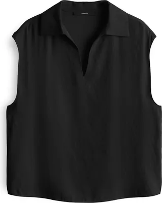 Produktbild von Bluse Zlaya, weite Passform, gerader Schnitt, V-Ausschnitt, Umlegekragen, atmungsaktiv