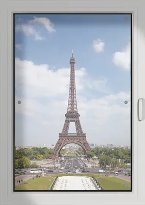Produktbild von Wallario Lichtschutzbild, Dekorativer Sichtschutz Sonnenschutz 76 x 115 cm mit Motiv: Eiffelturm in Paris - Verdunklung ohne Bohren