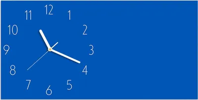 Produktbild von Wanduhr aus Glas mit Motiv Blauer Hintergrund I- 60 x 30 cm - inkl. Aufhängesystem