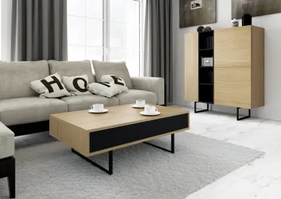 Produktbild von Couchtisch Schublade Wohnzimmertisch Kaffeetisch Sofatisch Tisch ABATO Eiche