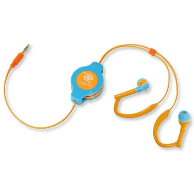 Image de Écouteurs intra-auriculaires rétractables Sport - Bleu/Orange