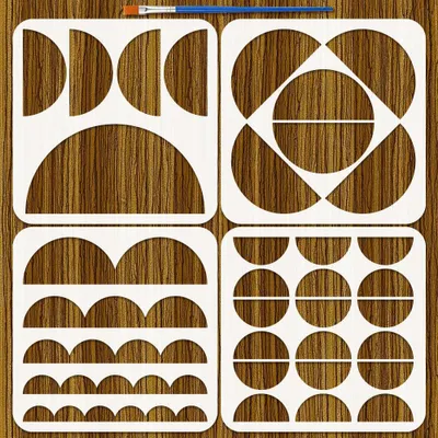 Produktbild von Geometrische Vorlagen für kreative Dekoration – Set mit 4 Halbkreisen
