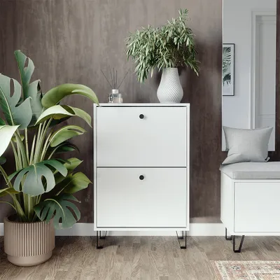 Obrázek produktu pro Výklopník na boty Vicco Siri Bílá 60 x 92 cm se 2 výklopnými zásuvkami, Model 51835