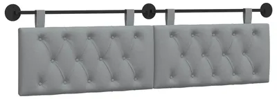 Image de Tête de lit suspendue vidaXL en tissu gris clair