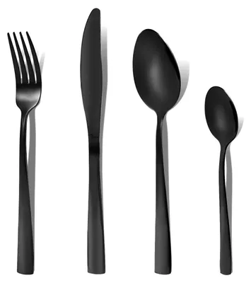 Produktbild von Besteckset, 32-teilig, schwarz, Edelstahl, für 8 Personen
