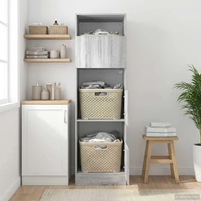 Produktbild von vidaXL Wäscheschrank Graues Sonoma 50 x 68 x 162 cm Holzwerkstoff