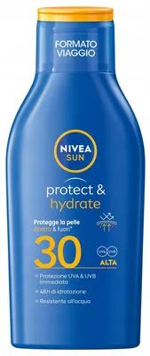 Produktbild von NIVEA Sun Protect Hydrate Sonnenschutzmittel, SPF 30, wasserfest, 48 Stunden.