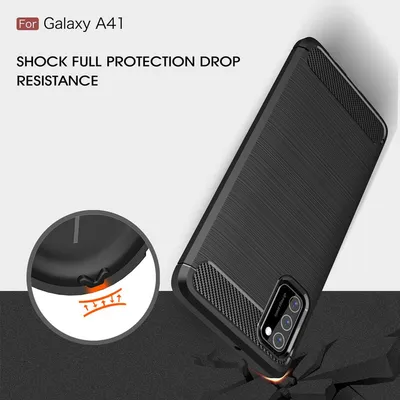 Produktbild von Schutzhülle Handyhülle für Samsung Galaxy A41 Case Cover Carbon Optik Grau