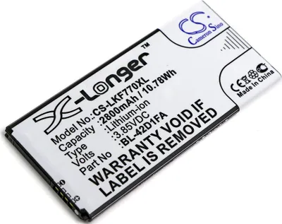 Immagine prodotto di TECHTEK Batteria compatibile con [LG] F770S, G5 Mini, MK6M, X5, X5 4G LTE sostituisce BL-42D1FA, per EAC63238201