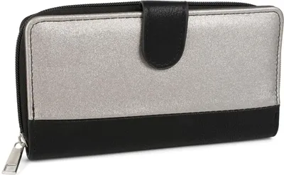Produktbild von styleBREAKER Damen Geldbörse im 2-Tone Metallic Look mit Reißverschluss und Druckknopf – Portemonnaie mit viel Stauraum 02040082