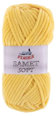 100g Strickgarn Samet Soft Chenille gelb