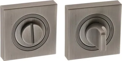 Zdjęcie produktu dla Kwadratowa płytka tylna GAMET PLT-25-WC-11ME-11M-11ME-KW, blokada WC, szczotkowany grafit/grafit