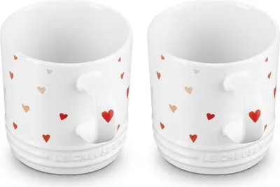 Produktbild von LeCreuset 2er-Set Becher Hearts aus Steinzeug 350ml