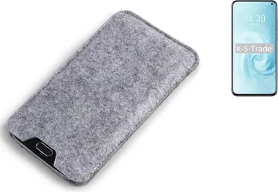 Produktbild von K-S-Trade Filz Handyhülle kompatibel mit Meizu 17 Schutzhülle Filztasche Filz Tasche Case Sleeve Handy Hülle Filzhülle grau