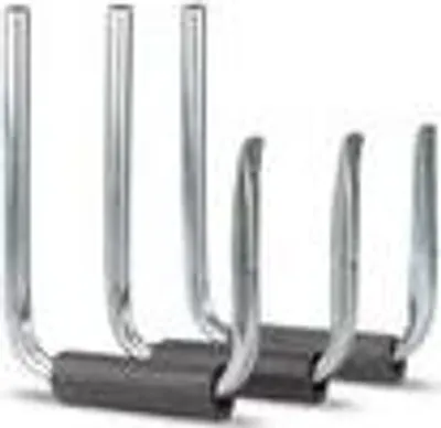 Zdjęcie produktu dla Alberts 800871 Uchwyt na deskę surfingową, kątowy, ocynkowany na niebiesko, wysokość haka 270 mm, głębokość 200 mm, zestaw 3 szt