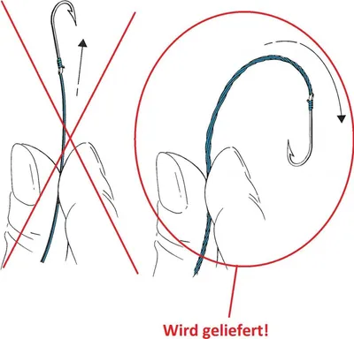 Produktbild von Owner Profi Karpfenhaken gebunden 70cm, Größe/Tragkraft/Durchmesser/Inhalt:Gr.1/11.00kg/5x0.16mm/6 Haken pro Packung