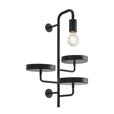 Produktbild von Lindby Wandleuchte Hanjo, Höhe 50 cm, schwarz, Metall