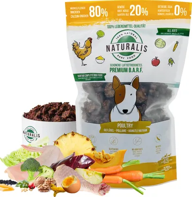 Produktbild von Naturalis Smart 80 BARF Trockenbarf Hundefutter 500 g Huhn 100% ohne Zusätze getreidefrei