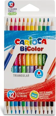 Image de Crayons de couleur CARIOCA BiColor, 12 pièces recto-verso