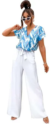 Produktbild von Damen Jumpsuit mit Wickeloberteil Overall  Look Ecru/S/36