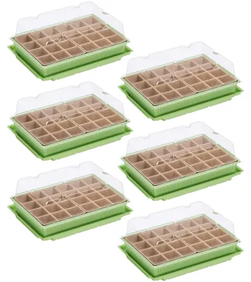 Produktbild von WELLGRO Mini Gewächshaus für Balkon & Garten für 24 Pflanzen – kleines Gewächshaus aus Kunststoff – Mini Treibhaus für Pflanzen, Kräuter & Anzucht