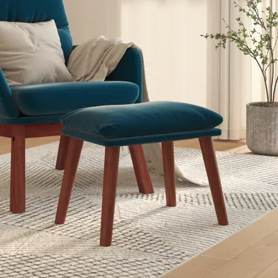 Produktbild von Möbel Fußhocker Blau 45x29,5x35 cm Samt - Fußhocker 341478