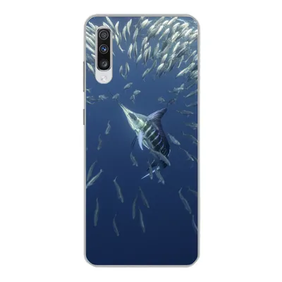 Produktbild von MuchoWow® Handyhülle Schutzhülle Hülle für Samsung Galaxy A70 Wasser - Sardinen - Tiere Silikon Softcase Handy Hülle - Schutzhaube