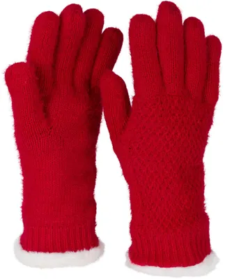 Produktbild von styleBREAKER Damen warme Winter Handschuhe mit Reiskorn Muster und Fleece, Thermo Strickhandschuhe, Fingerhandschuhe 09010040