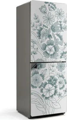 Obrázok produktu pre Kvetinová ilustrácia s detailmi - Magnetický kryt na chladničku - Magnetická fólia do kuchyne - Magnetická dekorácia na chladničku - Samolepiaca magnetická tabuľa - Magnetická fólia na dvere chladničky - 70x190 cm