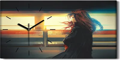 Produktbild von Küchenuhr Bürouhr Leinwand Uhr Geräuschlos Kunstdruck 60x30 Malerei Kunst Frauen - schwarze Hände