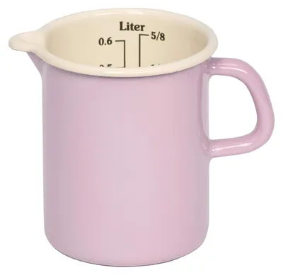 Emaille Messbecher 0,5 L, Ø 9 cm, Höhe 12 cm, Rosa
