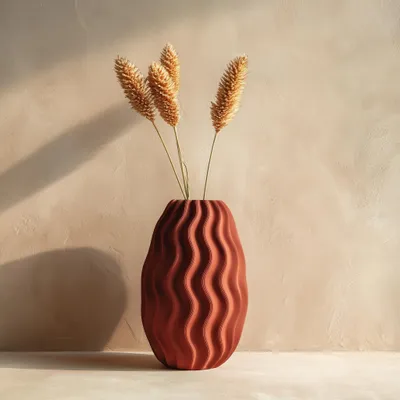 Wellenförmige 3D-gedruckte Vase – Decords, Produktansicht 1
