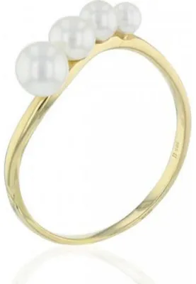 Obrázek produktu pro Luna-Pearls – 008.0553 – Prsten – 585 žluté zlato – sladkovodní kultivovaná perla 3–5 mm – velikost 53