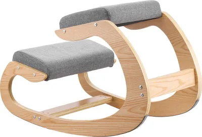 Obrázok produktu pre SucceBuy Ergonomický podnožník s polstrovanými penovými vankúšmi a robustným masívnym dreveným rámom, odľahčuje krk a chrbát, vhodný pre domáce použitie, kanceláriu alebo meditáciu, sivý