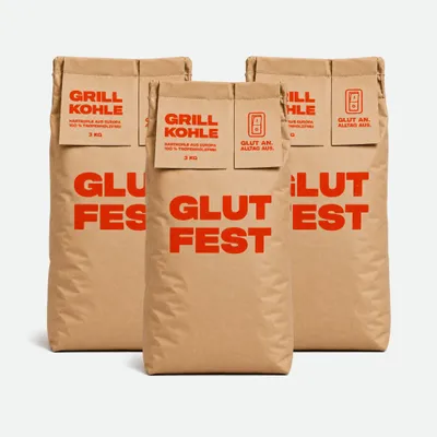 Produktbild von Gulfest Braun Säcke Grillkohle  3 x 3 kg - 20-80 mm | 100 % Buche & Eiche Khole - zum entspannten Grillen von BBQ & Fleisch | C44-Zittau