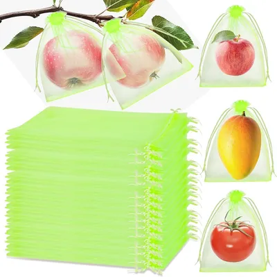 Image de Sacs de protection pour fruits, 17x23 cm, 50 pièces, réutilisables, pour le jardin