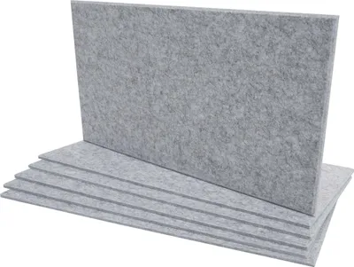 Obrázok produktu pre sada 6 akustických stenových panelov HWC-L52, stenové panely akustické panely, zvukovo pohlcujúce plocha 1 m2 60x30 cm ~ svetlosivá
