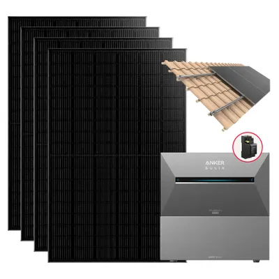 Produktbild von 1820W Balkonkraftwerke Anker Solarbank E2700 3 Pro mit smart meter und 1 BP2700 Erweiterungsbatterie mit Halterung für Dachziegel