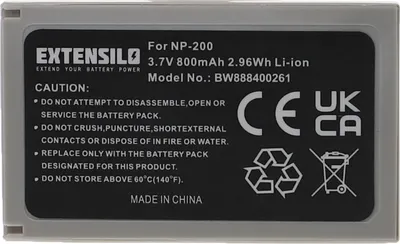 Produktbild von EXTENSILO Akku Ersatz für Minolta NP-200 für Kamera (800 mAh, 3,7 V, Li-Ion)
