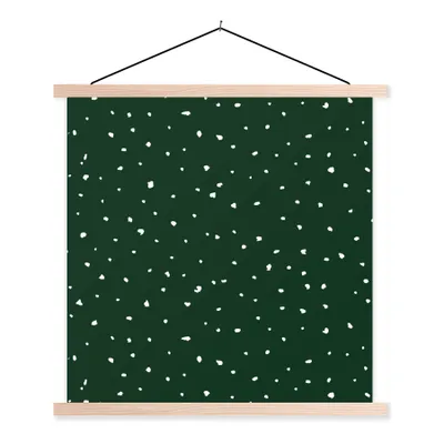 Produktbild von MuchoWow® Textilposter Grün - Design - Punkte 40x40 cm mit holzfarbenen Rahmen - Posterleiste