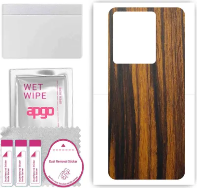 Produktbild von apgo Rückseite Schutzfolie, Skin, kompatibel mit Vivo T1 4G V2153, Hinten Displayschutzfolie aus Vinylfolie, kratzfest, einfache Montage - Tigerwood