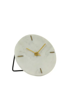 Produktbild von Light & Living Uhr MORENO aus Stein in Weiß Marmorlook - Ø15 cm