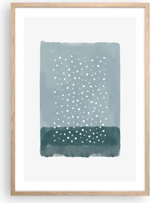 Produktbild von Gerahmtes Poster - Rahmen in heller Eiche - Aquarell Modern Blau - 50x70 cm - Wand Bild - Wanddeko - Wandbilder - Kunstposter - Wandposter - Bilderrahmen - Bilder - Kunstdruck - P2NPA50x70-4550